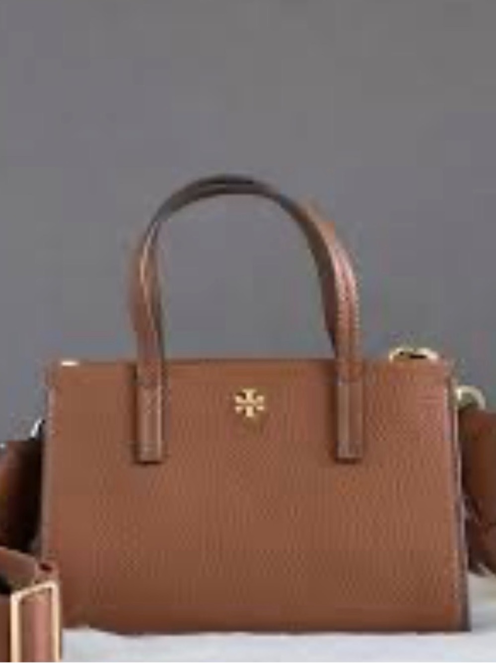 🔥NWT Tory Burch Blake Mini Tote in Cortado brown pebbled leather features gold🔥 - Picture 16 of 16